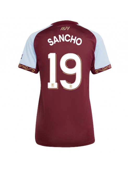 Aston Villa Jadon Sancho #19 Replika Hemmakläder Dam 2025-26 Kortärmad Aston Villa Jadon Sancho #19 Replika Hemmakläder Dam 2025-26 Kortärmad